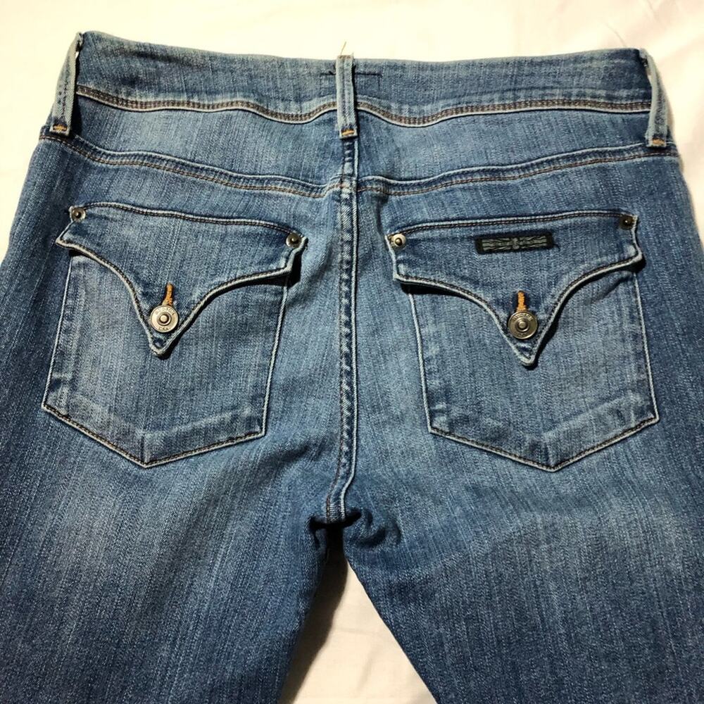 Hudson mid rise skinny with step hem distressed blue jeans womens 29 flap pocket - Picture 11 of 12